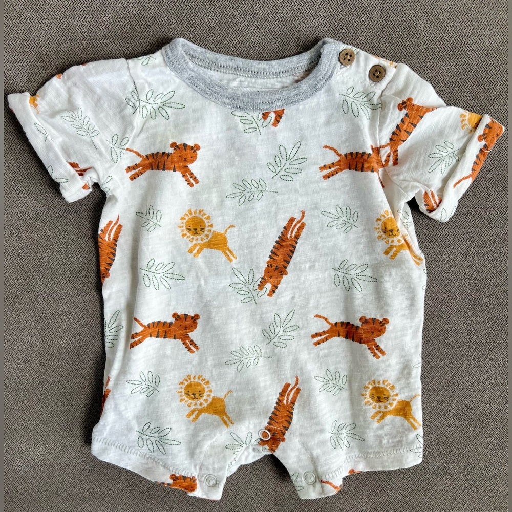 Mudpie Baby Jungle Print Romper, 0-3M